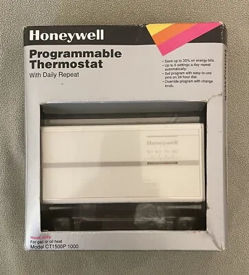 Vintage Honeywell Manual Thermostat Heating Heat 1500 CT1500P  NOS NOB 1993 Book • $122.22