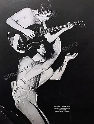 $21.87 • Buy AC/DC  Bon Scott/Angus Young 18”x24” B/w Photo Poster Winnipeg, MB, 1978 Concert