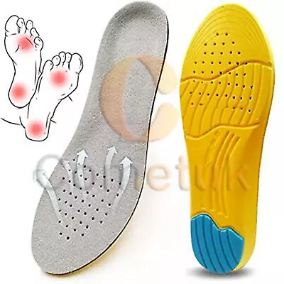 Memory Foam Unisex Orthopedic Shoe Pads Trainer Foot Feet Comfort Heel Insoles. • £3.39