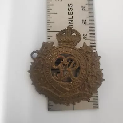 Royal Canadian Engineers Cap Badge ICast Brass Vintage Original WWII • $23.55