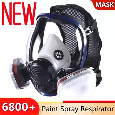 New 6800 Spray Painting Mask 15 In 1 Set Full Face Chemical Gas Vapor Respirator • £43.18