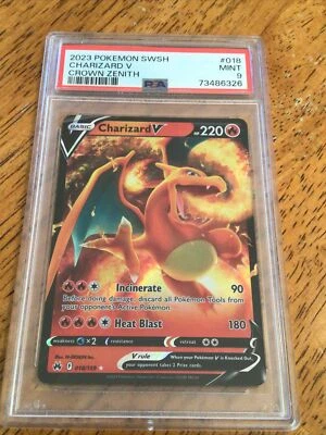 $0.99 • Buy 2023 Pokemon SWSH Crown Zenith #018 Charizard V PSA 9 MINT