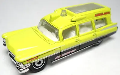 2014 Matchbox '63 Cadillac County Ems Yellow 1:81 Diecast 3  Ambulance Car • $10.99