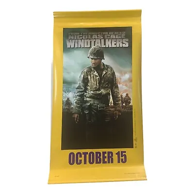 Wind Talkers Vinyl Movie Theater Lobby Banner Dated Rare 3’X 19” Double Sided B2 • $9.98