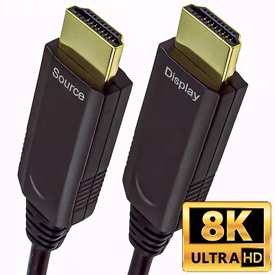 Long HDMI 2.1 Active Optical Cable AOC HDR 48Gbps 8K 60Hz 7680P  7.5m To 30m • £85.37