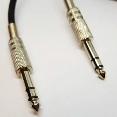 Stereo Jack 6.35mm 1/4 Inch METAL Male To Male Plug Cable Lead 3m • £5.39