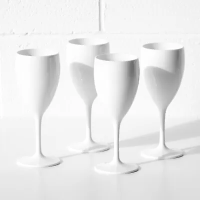$48.54 • Buy Set Of 8 White Glossy Polycarbonate Plastic 350ml Wine Glasses Wedding Bar Party