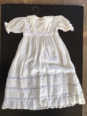 £9.99 • Buy Antique Christening Gown Baby Dress Silky Victorian Edwardian Christening Gown