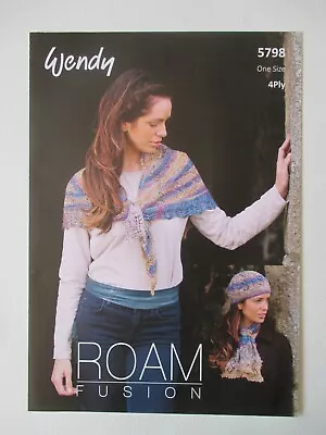 Wendy Knitting Pattern 5798 Lady's Shawl Hat And Cravat One Size Roam Fusion  • £2.60