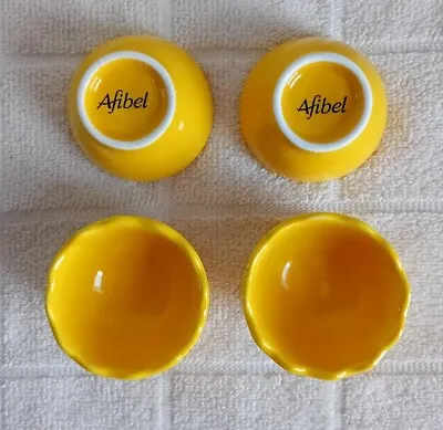 AFIBEL EGG CUPS X4 YELLOW FRENCH NEW EASTER EGGS • £10.50