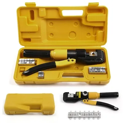 £29.49 • Buy 16 Ton 8 Dies Hydraulic Crimper Crimping Tool Wire Battery Cable Lug Terminal