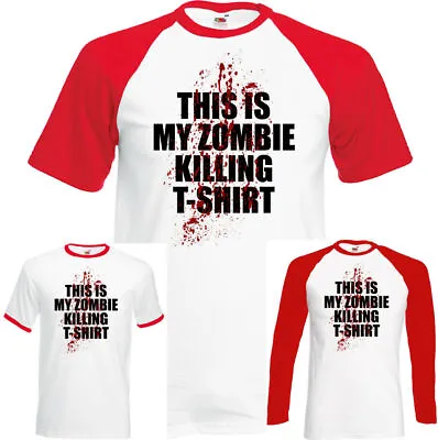 This Is My Zombie Killing T-Shirt Mens Funny Halloween Top The Walking Dead • £11.95