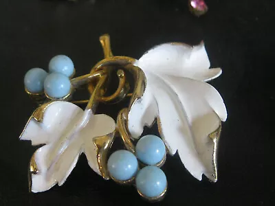 Vintage Sarah Coventry Enamel  Brooch TURQUOISE  SWEET • $3