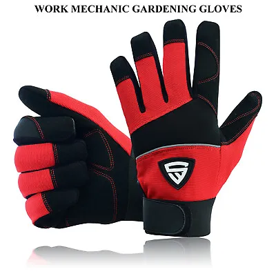 Work Gloves Mechanics Max Performance Full Finger Garden Foam Padded Palm Gloves • £5.99