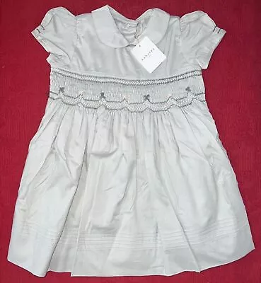 Baby Dress Grey Smocked Designer Baby Clothing Fantastic Quality • £17.49