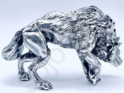 *[SALE] 3 Oz Hand Poured Silver Bar .999+ Fine Dire Wolf Cast Bullion Art Statue • $263.25