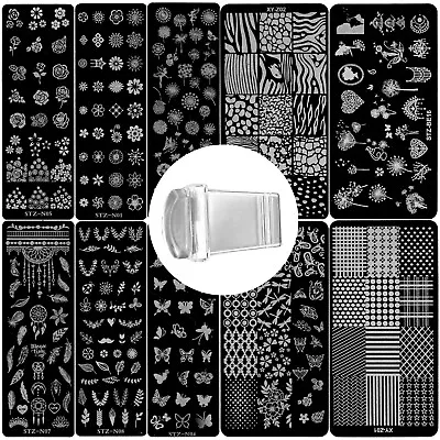 Nail Art Transfer Plates For Stamping Designs Floral Animal Nail Stamping Jelly • £4.99