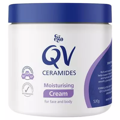QV Ceramides Moisturising Cream 500g Tub For Face & Body Sensitive Skin • $26.37