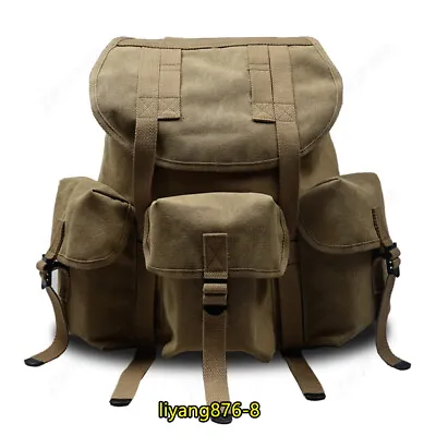 WWII US Army M14 Pouch Haversack Bag Waterproof Canvas Khaki Backpack • $39.44