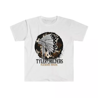 Feathered Indians T Shirt  Tyler Childer Western Country Music Fan Cowhide Tee  • $20.55