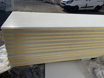 Flat Both Sides White Insulated Panels:1100mm Wide6000 Mm Long80mm Thick • £23