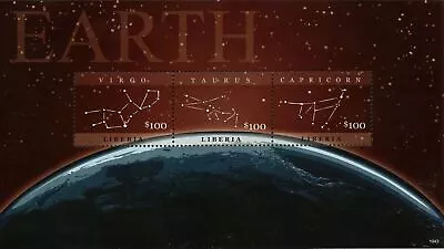 Constellations Stamp Capricorn Virgo Tauro Earth Stars Souvenir Sheet MNH • $47.36