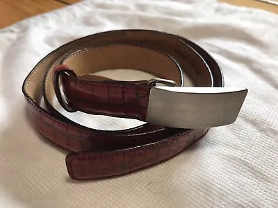 £14.31 • Buy GIORGIO ARMANI Genuine Leather Belt Cherry Women 85 / 34 100 Cm