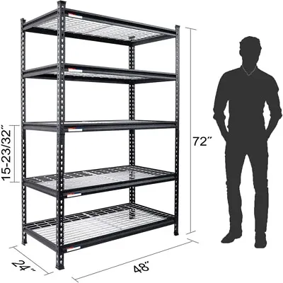 WORKPRO 5-Tier 72  Heavy Duty Metal Storage Shelving Unit Storage Rack Shelf NEW • $176.99