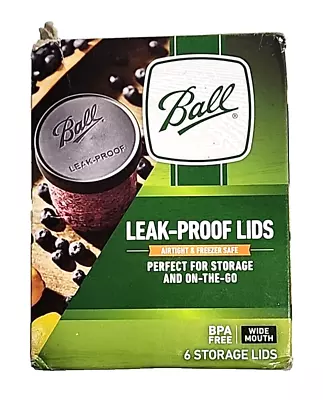 Ball Mason Jar Lids Wide Mouth Leak-proof Storage Lids Jar Caps 6 In Box • $12.99