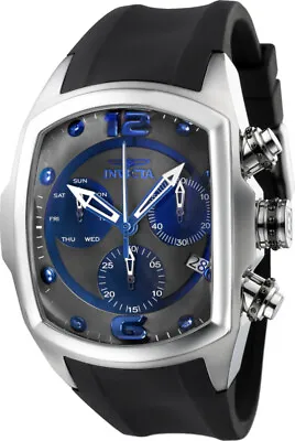 Invicta Men's Lupah Quartz Chronograph Blue Gunmetal Dial Silicone Band Watch • $156.66