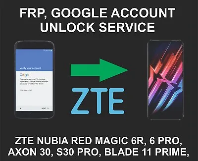 ZTE Unlock All Models Google Blade V50 Blade A73 Nubia Neo V70 Axon 50 Ul • $19