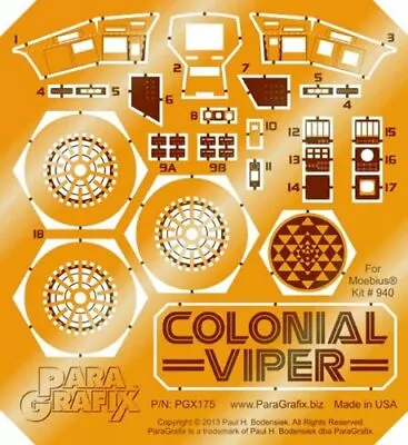 Paragrafix Moebius TOS Colonial Viper PhotoEtch Set - PGX175 Sci-Fi Model Add-On • $50.34