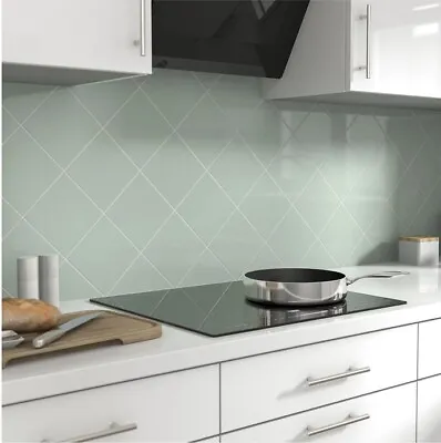 40 B&Q Glina Still Green Gloss Ceramic Wall Tiles 150 X 150mm Kitchen Bathroom • £19.99