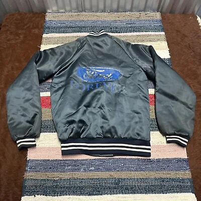 Vintage Ford Forever Satin Bomber Jacket Large Hartwell Lined ROUGH AS-IS FLAWS • $24.90