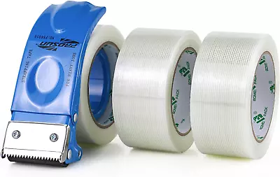 BOMEI PACK Strapping Tape 2Inch With Dispenser Mono Fiberglass Reinforced Tape • $27.50