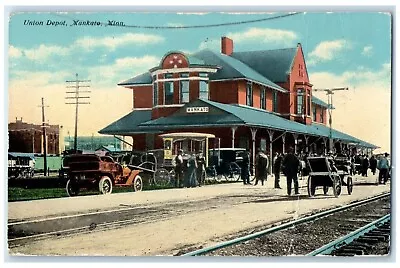 1912 Union Depot Exterior Building Railway Station Mankato Minnesota MN Postcard • $29.95