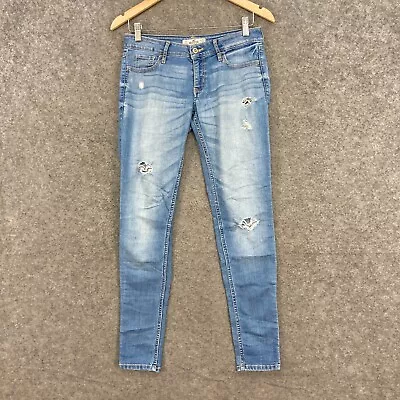 $21.95 • Buy Hollister Womens Jeans Size W25 Blue Skinny Distressed Low Rise Denim 29835