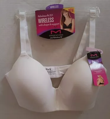 NWT Maidenform One Fabulous Fit 2.0 Wireless Bra DM7546 Size 34D White • $23.98