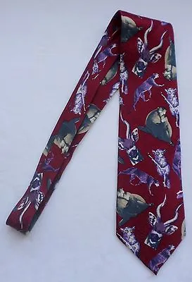 Michael Jordan Tie Necktie Bugatchi Uomo Silk Springbok Glider Panther Wildlife • $19.99