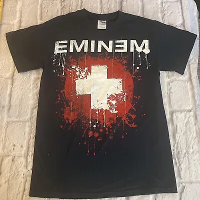 VTG EMINEM Recovery Album Graphic T Shirt Small Cross Splattered Logo~6C • $12.99