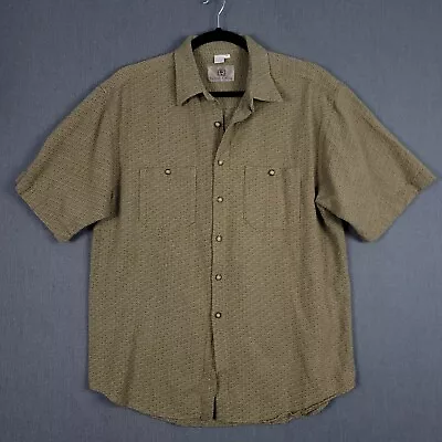 The Territory Ahead Shirt Mens 2XL Green Textured Short Sleeve Camp Button Up • $26.96