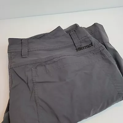 Marmot Men's Gray Nylon Elastane Hiking Pants 32x33 Zip 5 Pocket Outdoors • $19.99