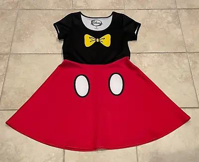 Disney Girl Costume Halloween Minnie Mouse Dress Yellow Bow Red Black White Sz L • $9.95