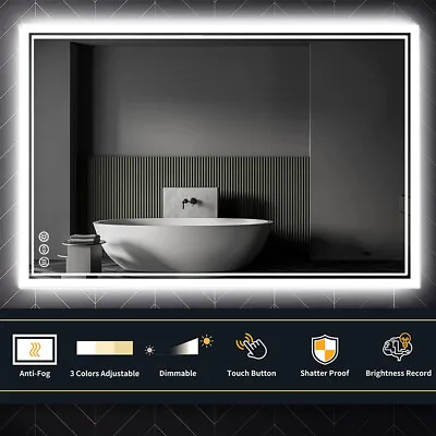 Anti Fog Lighted Bathroom Mirror Dimmable LED For Easy Makeup Shave Face Care • $115.92