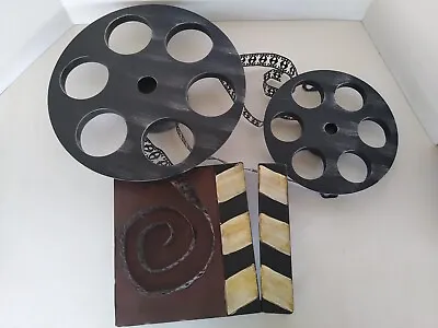 NEW Antique Metal Movie Reel Wall Art Theater Home Decor 21.5 X 19 In • $59.99