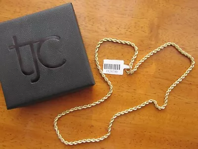 9ct Gold Rope Chain 20   Yellow 9k Necklace 375 Italian Made 4.7g New TJC • £169.95