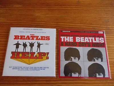 BEATLES A HARD DAY'S NIGHT + HELP USA CD's MONO + STEREO MINI LP REPLICA SLEEVES • $67.99