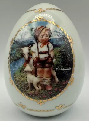 M J Hummel Porcelain Egg Collection  Little Goatherder Mint 1994 • $20.37