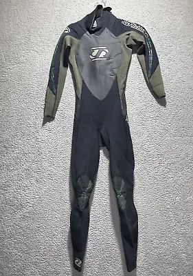 Jet Pilot Men's Small Back Zip 3/2 Neoprene Black Green Full Suit Wetsuit • $17.49