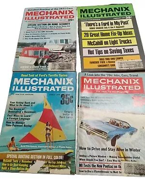 Lot Of 4 Vintage Mechanix Illustrated Magazine From 1970 + Bonus Book! • $21.70